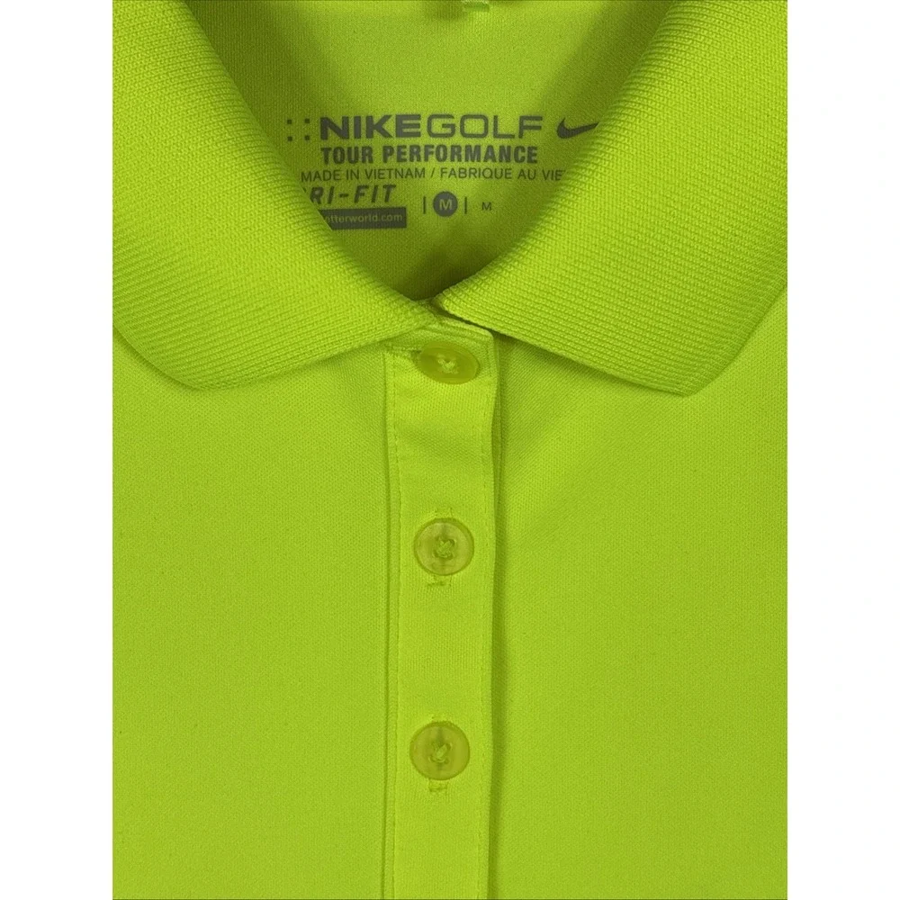 Nike Golf Dri-Fit Sleeveless Polo Shirt Woman's Florescent Neon Yellow Medium - Picture 2 of 6